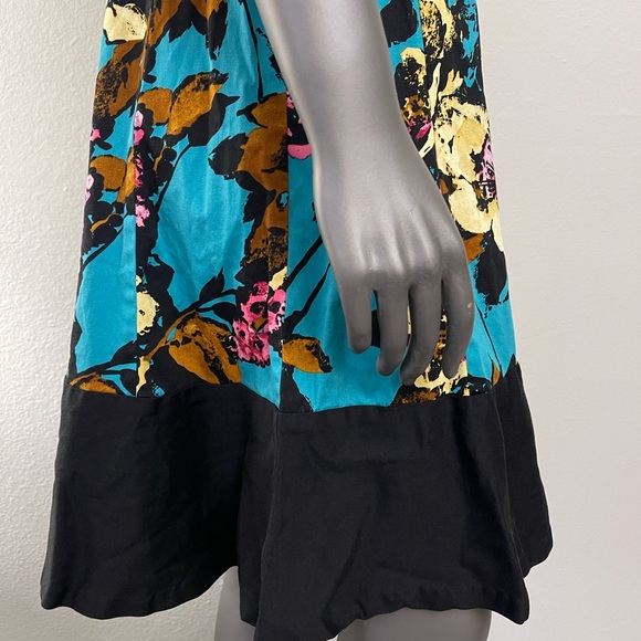 Nine West Dress 14 Floral V-Neck Fit n Flare Multicolor Cotton V Neck - Picture 6 of 13